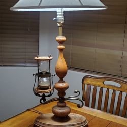 Antique Hourglass Table Lamp Wormwood, Brass Italy
