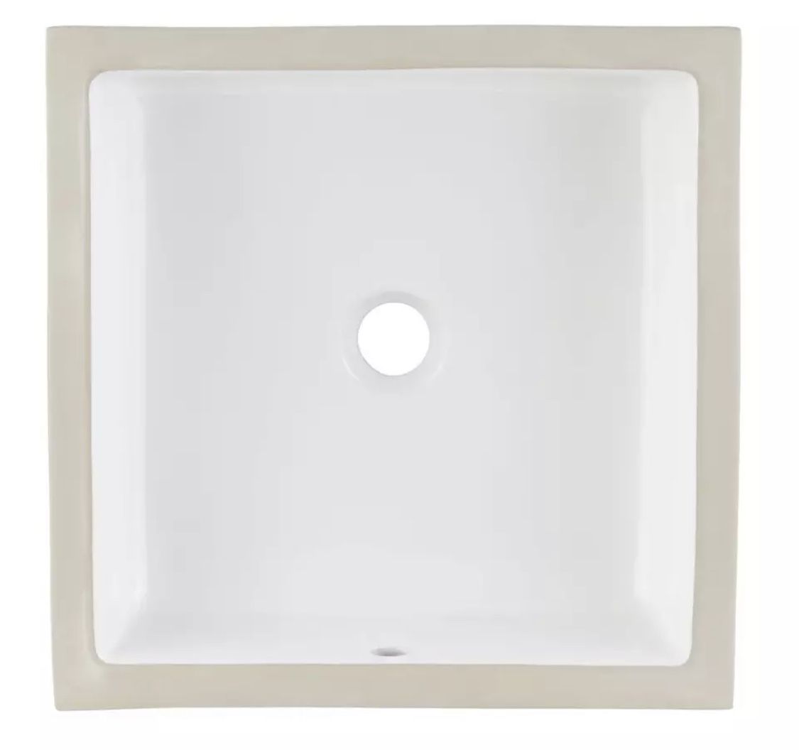 Signature Hardware 948631 Destin 16" Vitreous China Undermount Sink White Square