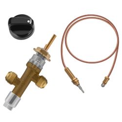WADEO Low Pressure LPG Propane Gas Fireplace Fire Pit Flame Failure Safety Control Valve Kit, Low Pressure Propane Fire Pit Replacement Part with 3/8"