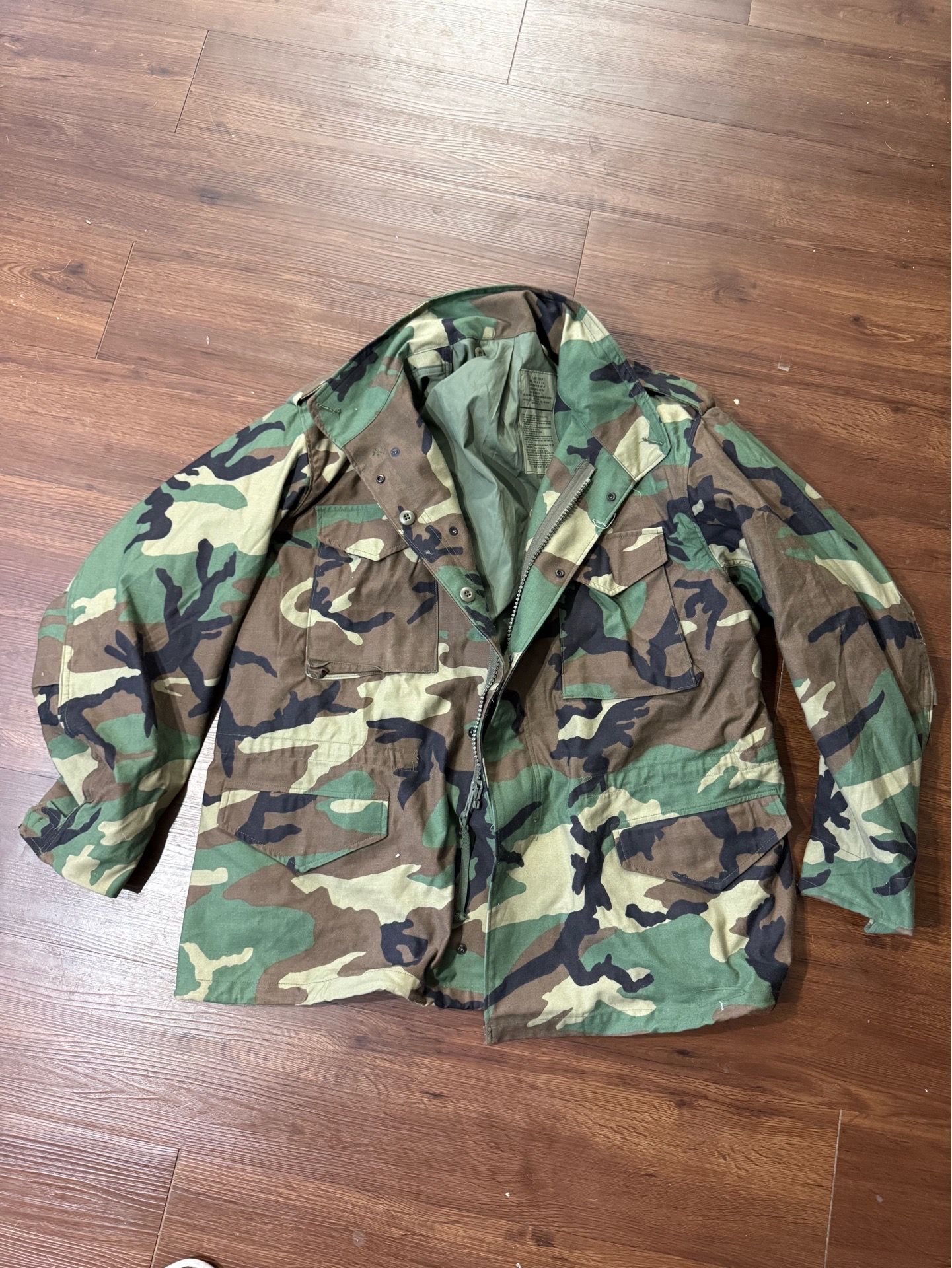 Vintage M-65 Woodland Camo Field Jacket XL Military Gorpcore 90s