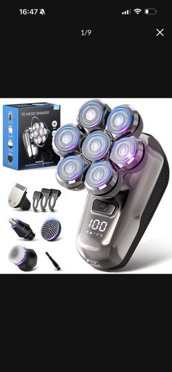 Brand new in box JIJ Head Shavers for Bald Men - 5-in-1 Electric Head Shaver Grooming Kit, 7D Floating Wet/Dry Electric Razor for Bald Heads with LED