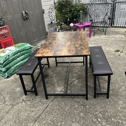 DINING TABLE WITH 2 BENCHES (Cash Only)