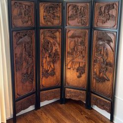Asian Hand Carved Room Divider