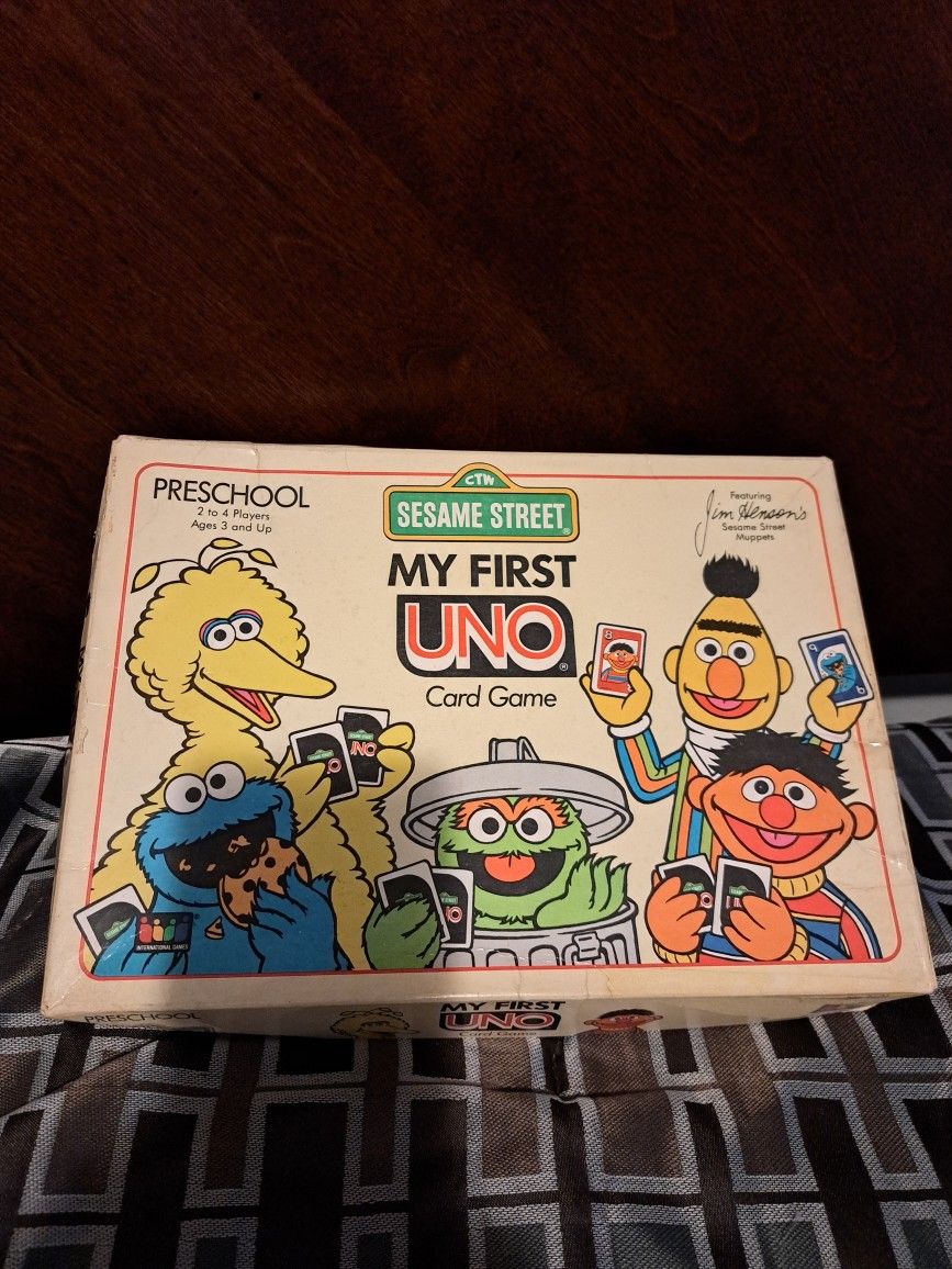 1989 vintage sesame street my first uno game.