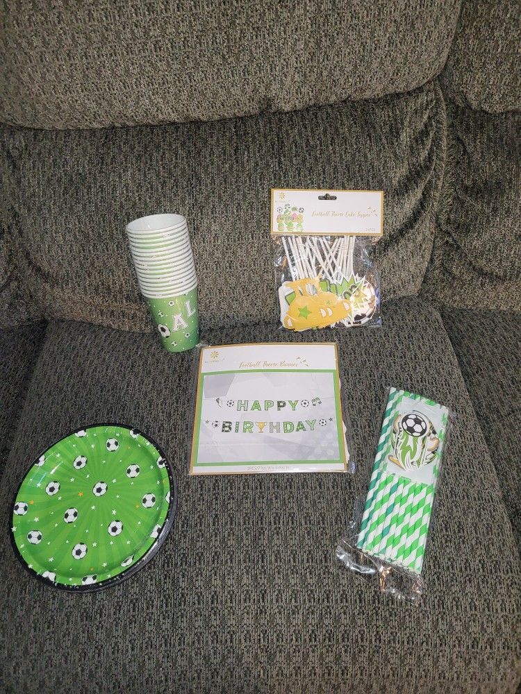 Green Soccer Birthday Party Supplies 