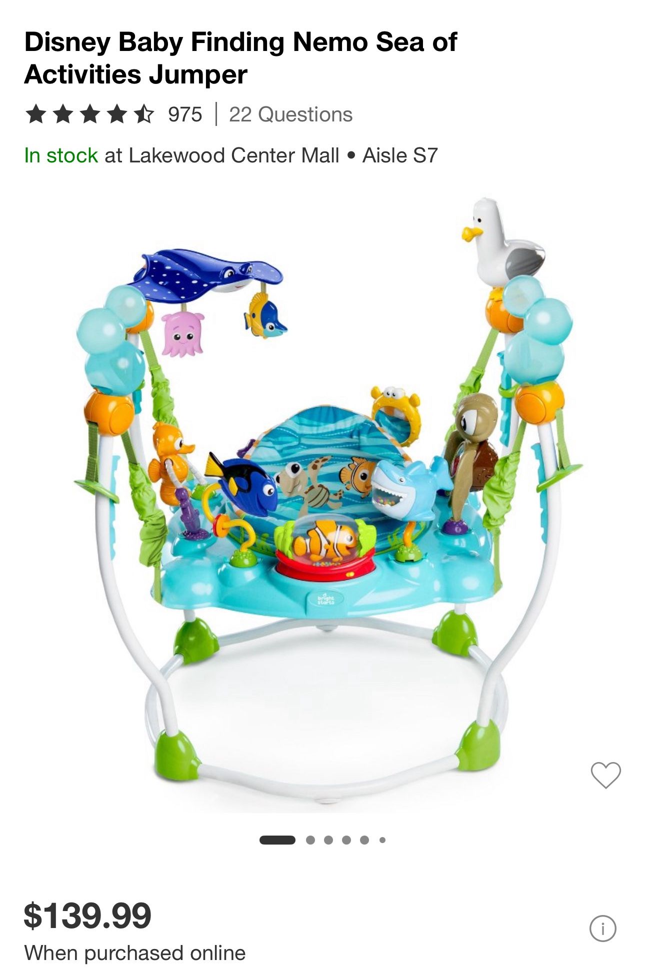 Disney Baby Finding Nemo Sea of Activities Jumper