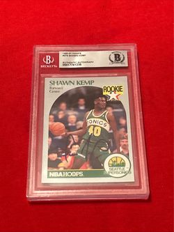 Shawn Kemp 1990-91 NBA Hoops Rookie Card Signed Beckett