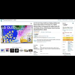 LG OLED G2 4k 55 Inch TV (Gallery Edition)