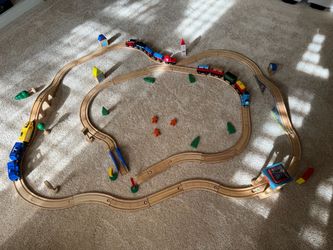 Wooden train track set