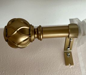Warm Gold Curtain Rod With Finials