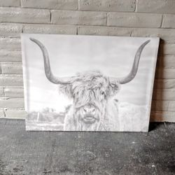 Highland Cow Canvas Art 40"X 30"