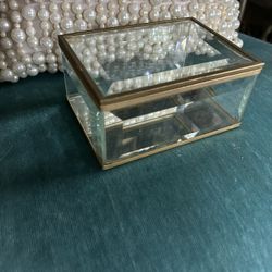 Small Glass  Stash Box (vintage)