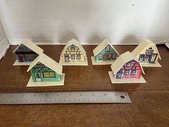 Vintage 1960's - 70's Alpine Village Putz Houses Regency Indust - Set of 6