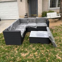 Brand New Patio Outdoor Furniture Black And Gray Cushion Brand New Patio Set Patio Furniture ✈️🆕🚛