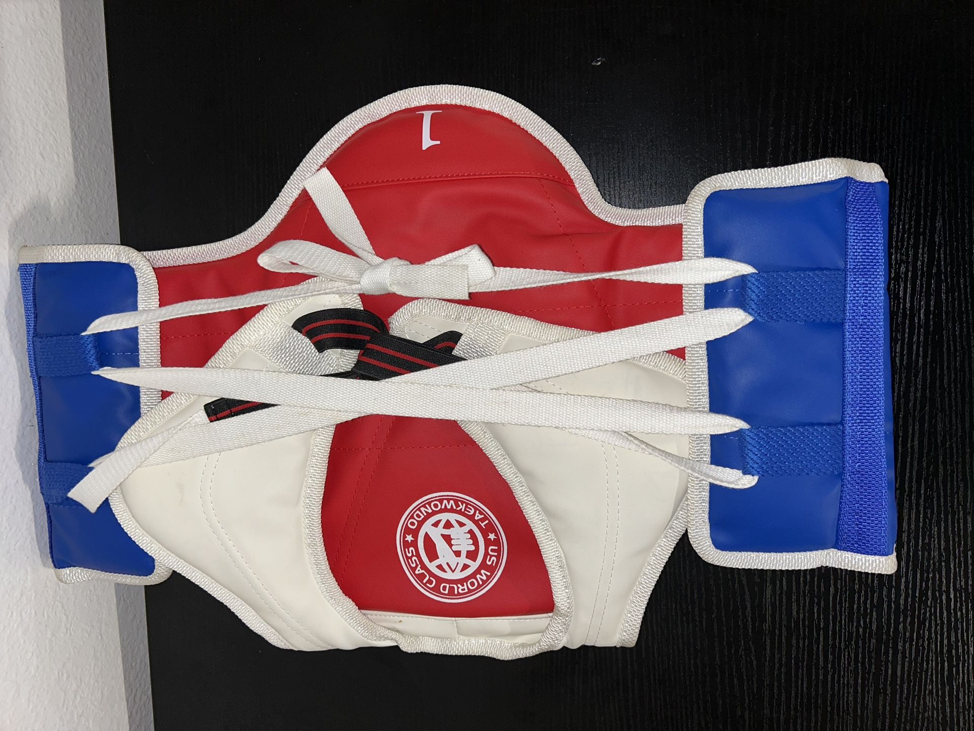 US World Class Taekwondo Sparring Chest Pad Protector Guard KIDS Red Blue Sz 1