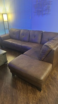 Brown Leather sectional