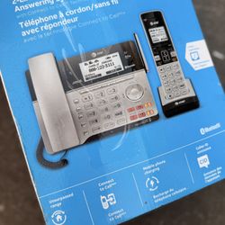 AT&T 2-Line Corded/Cordless Phone System w/ Answering Machine – Connect to Cell