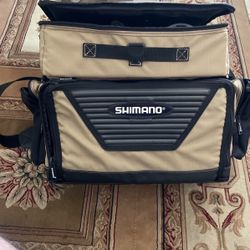 Vintage Brown Shimano Tackle Bag