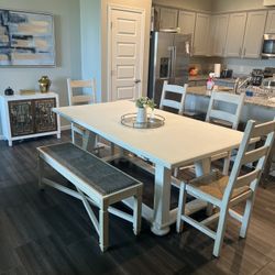 Kitchen Table Set And Bench 