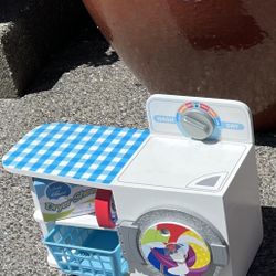 Melissa and Doug Wooden  LET'S PLAY HOUSE WASHER DRYER IRON~ PRETEND 18" DOLL SIZE