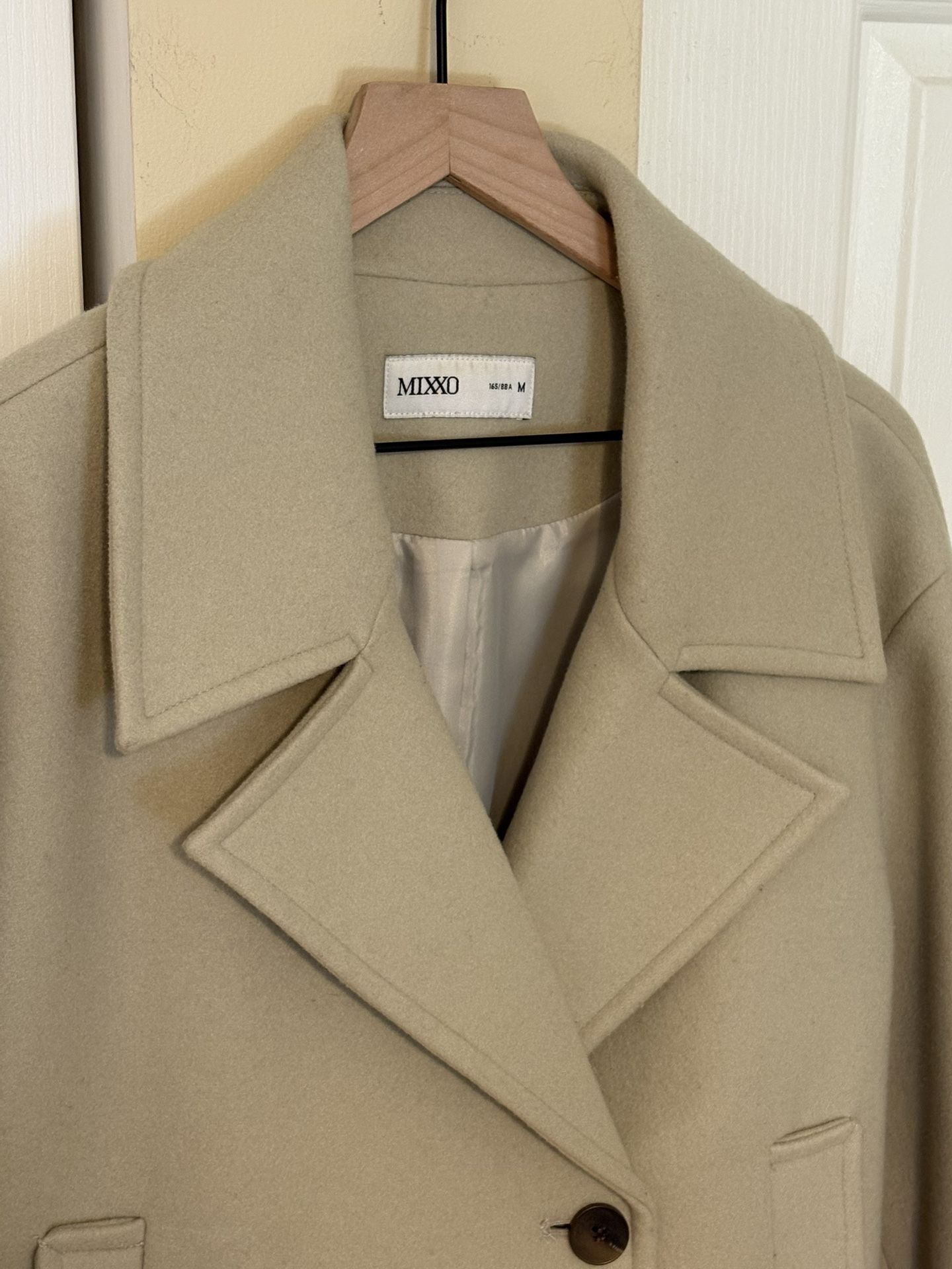 MIXXO Stand Collar Short Tweed Jacket, Mint, Size M