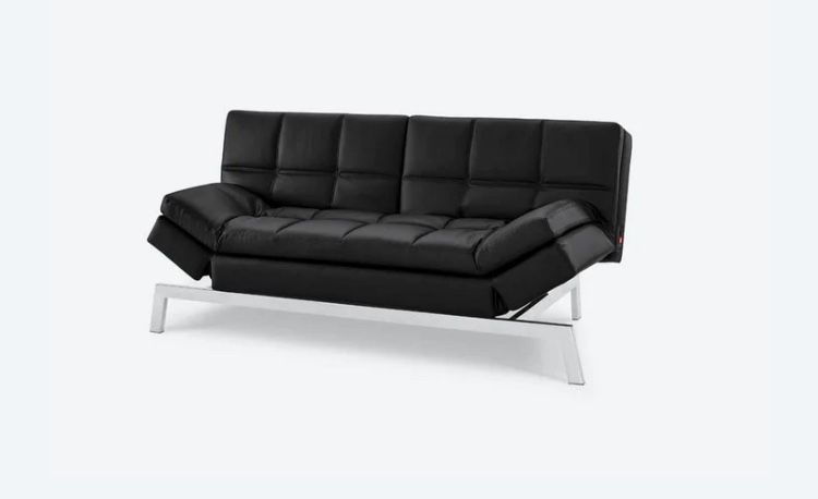 Black Leather Futon Couch Bed