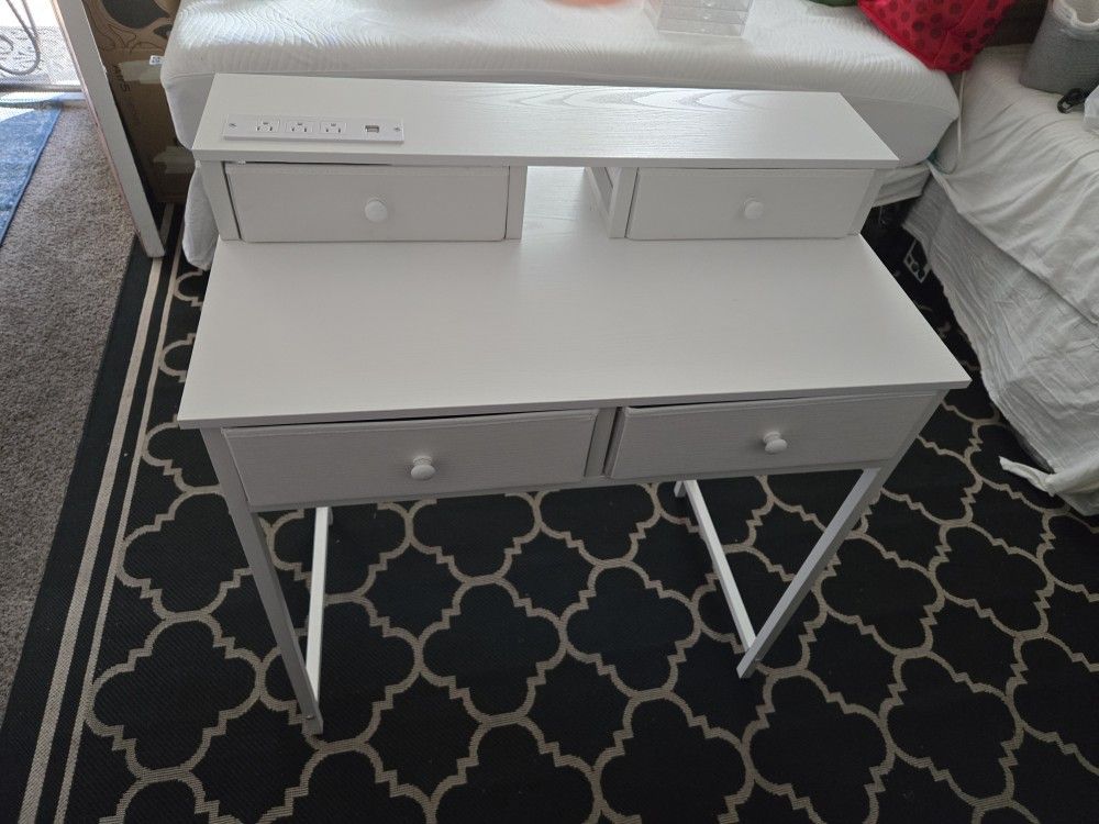 White Desk, Fabric Drawers