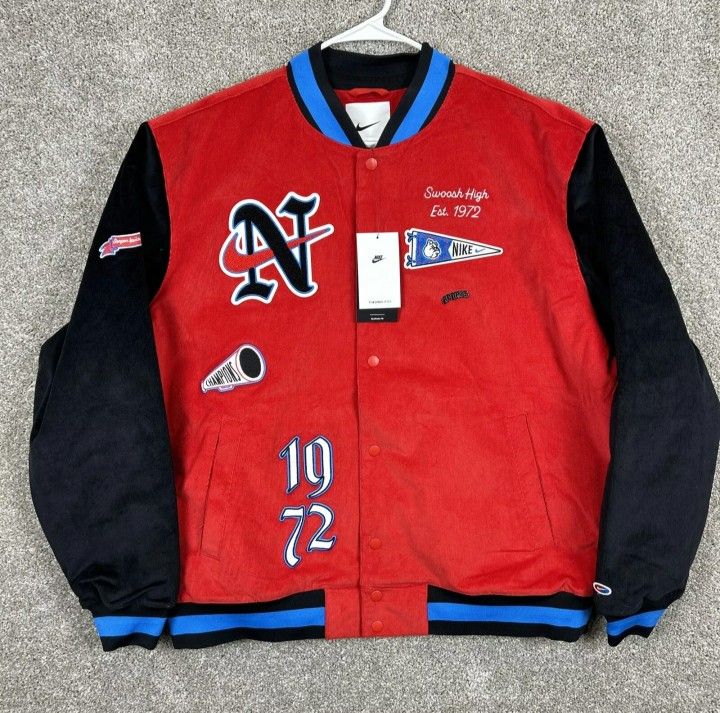 Nike Therma-Fit Sportswear Corduroy Bomber Varsity Jacket Men's Sizes LARGE Brand NEW Authentic