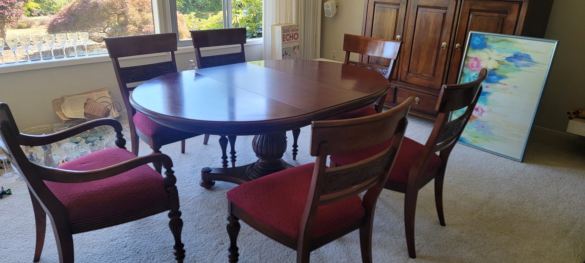 Ethan Allen Dining Table with 6 Chairs
