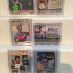 Six old baseball cards