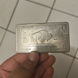 1 Troy Ounce .999 Fine Titanium Bullion Bar - American Buffalo Design