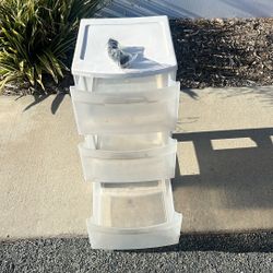 White Plastic Storage 4 Drawers real Wooden Hat Tree