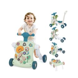 Sit to Stand Learning Walker 6 in 1 Baby Learning Walkers Early Education Activity Center Learning Play Toys Toddler Walker Push Toy for Girls Boys N0