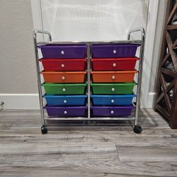 12-Drawer Rolling Storage Cart 