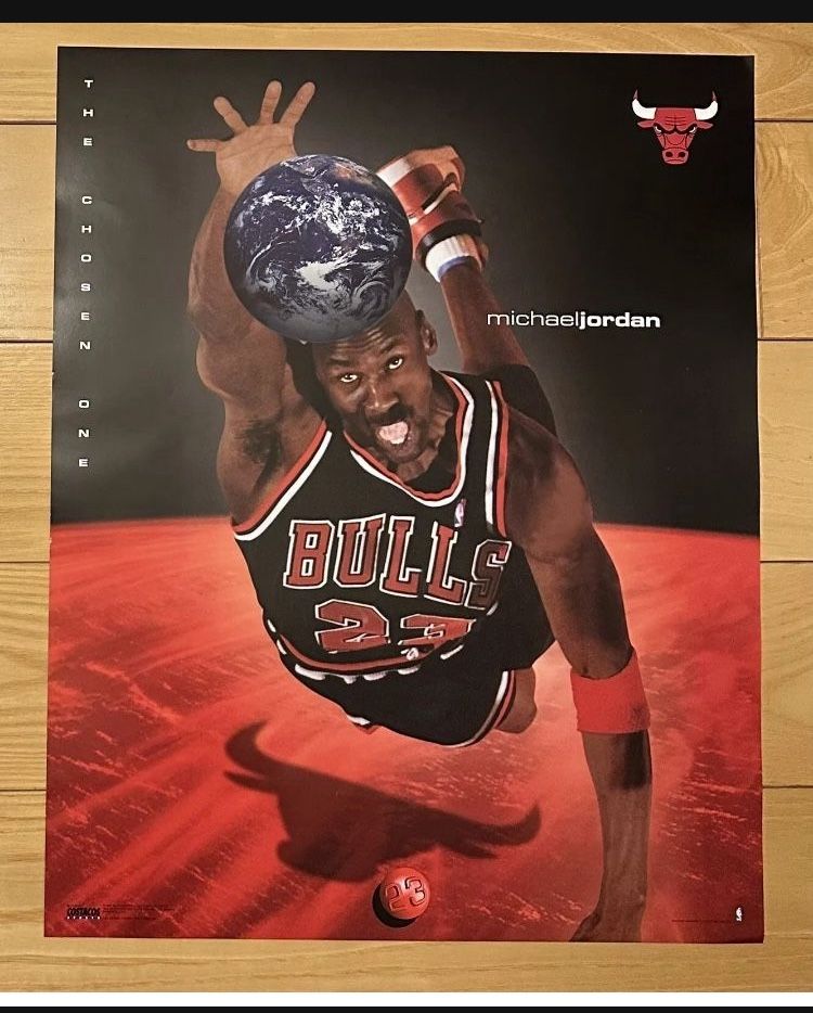 Michael Jordan THE CHOSEN ONE (1998) Chicago Bulls Vintage Original 23x35 POSTER