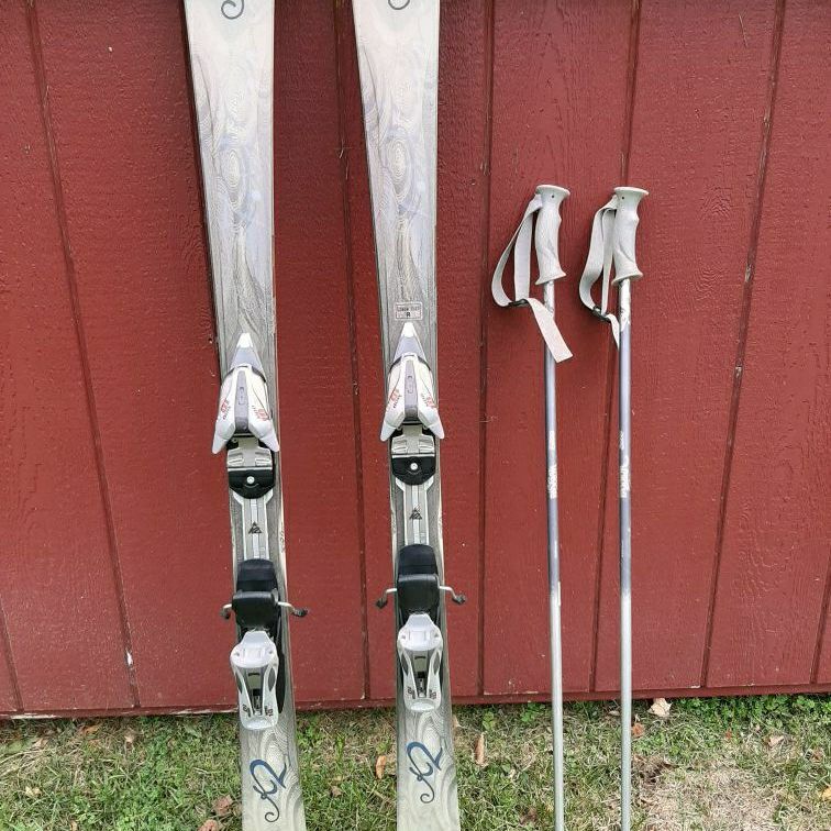 K2 T:Nine One Luv Adult SkisĀ & Poles