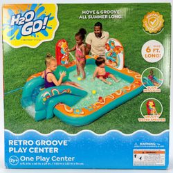 Bestway H2O Go! Retro Groove Play Center 6FT Long Groovy Water Sprayer Slide Fun
