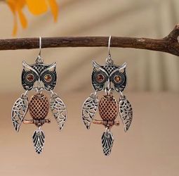 Owl Dangle Drop Earrings