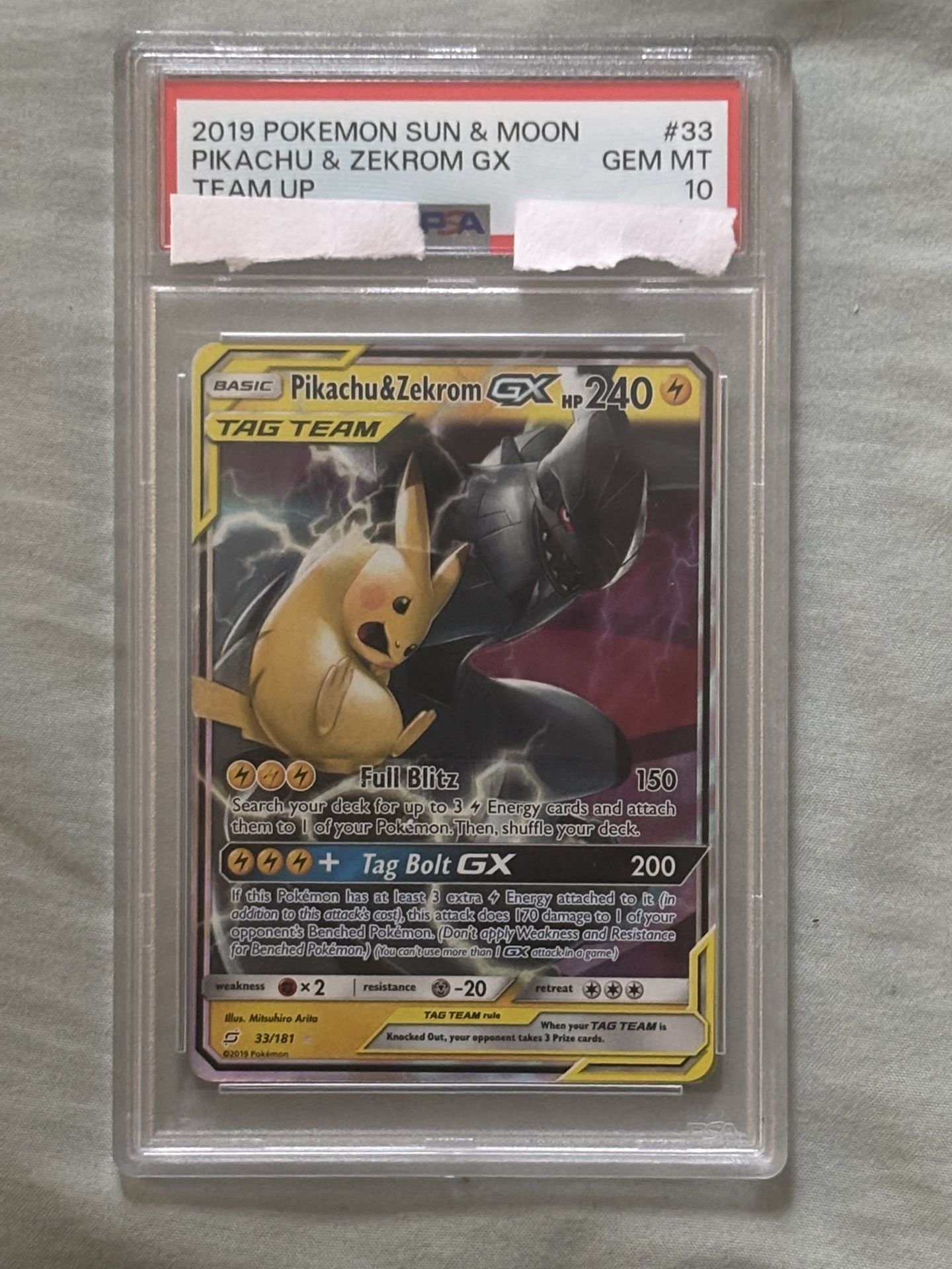 Pikachu And Zekrom Gx 2019 Tag Team PSA 10 Pokemon