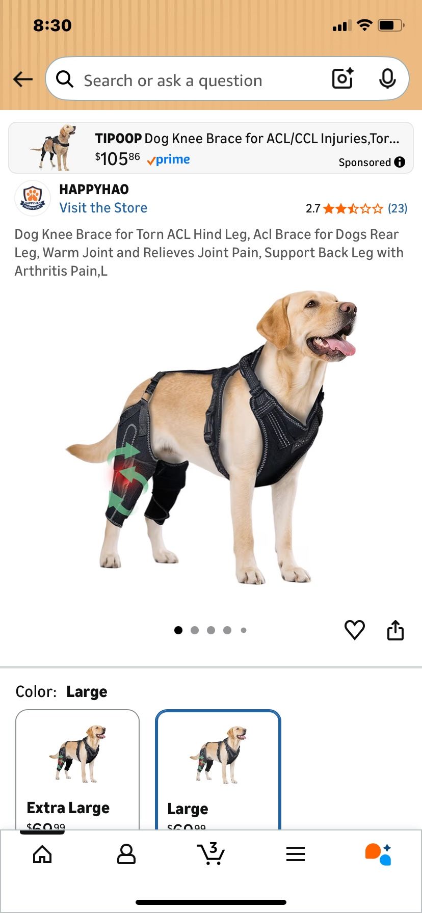 New Dog Knee Brace L/xl