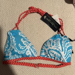 New Womens Size Medium Us Polo Assn Paisley Swim Suit Top