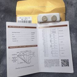 .59 Moissanite Earring For Sale W/papers
