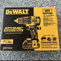 Unopened Dewalt Atomic 20V Max Hammer Drill(DCD709C2 )