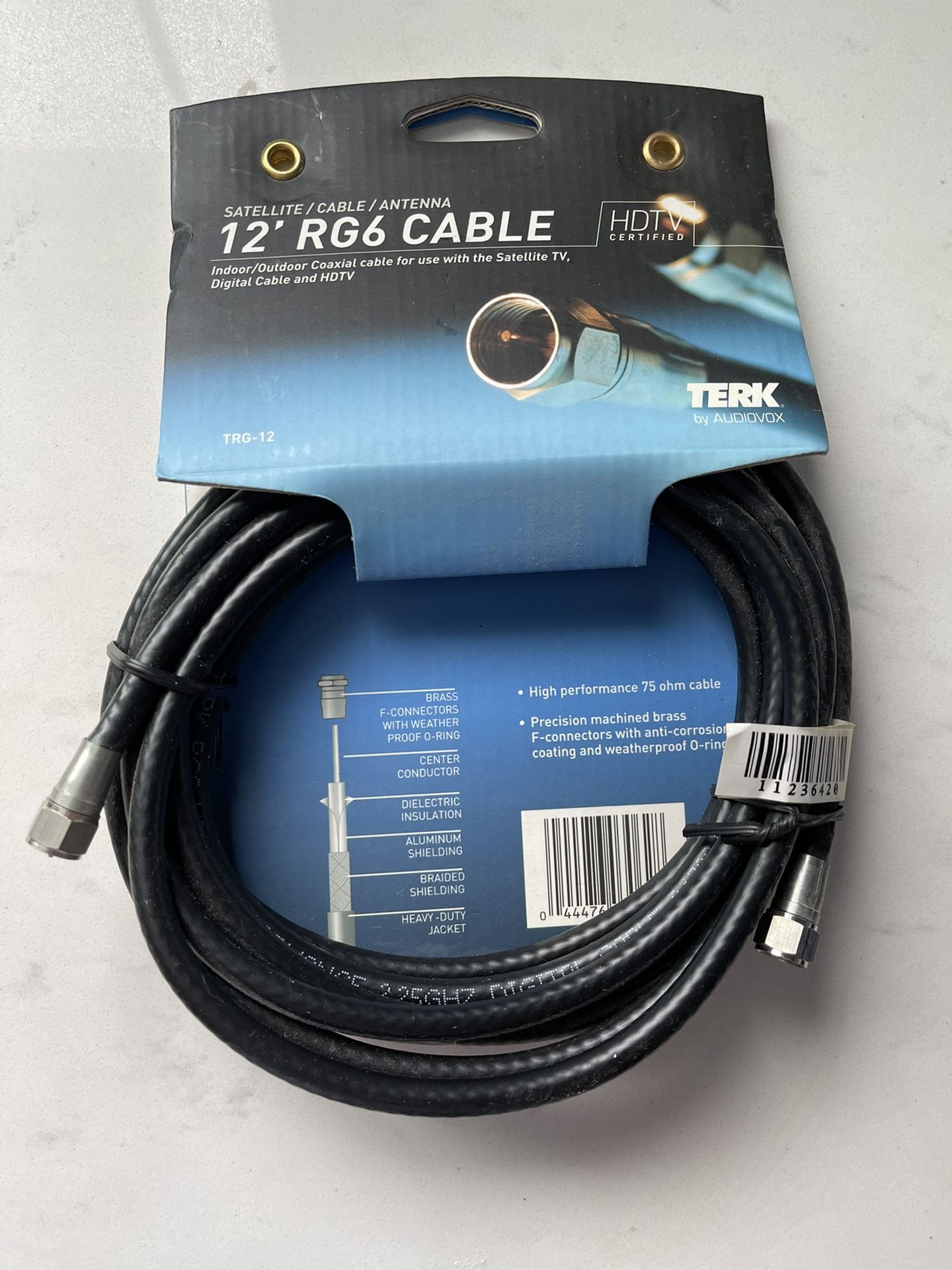 12’ RG6 Cable - New - $10