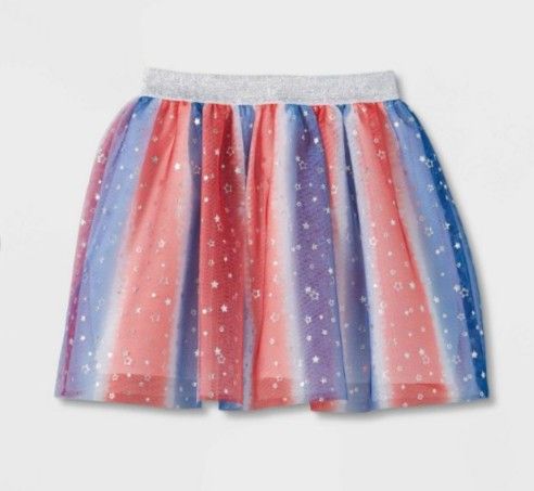 New Red White Blue Stars Tutu Skirt-$5 each