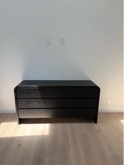 New modern black dresser with rounded edges, free delivery ✅ black 7 drawer dresser with waterfall edges