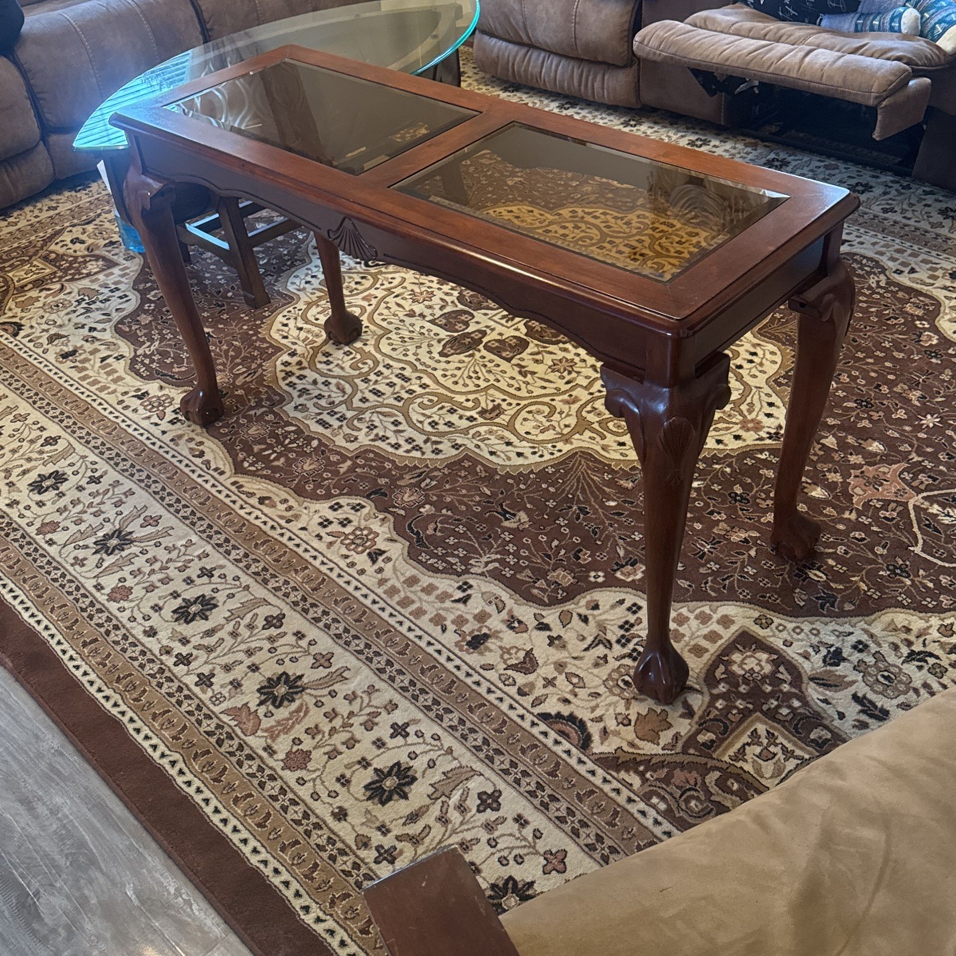 Solid Wood Cherry Ball & Claw Sofa Table