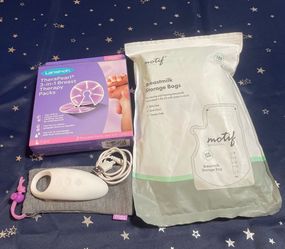 Frida Mom 2-in-1 Lactation Massager, TheraPearl 3-in- 1 Breast Therapy Packs & Breast Milk Storage Bags