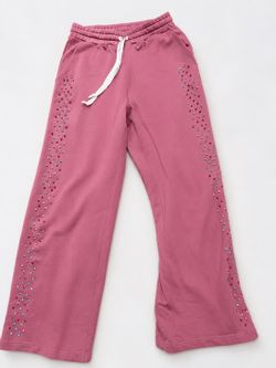 Pink Cactus Rocker pants with rhinestone embellishments along the sides #rockstar #embellished