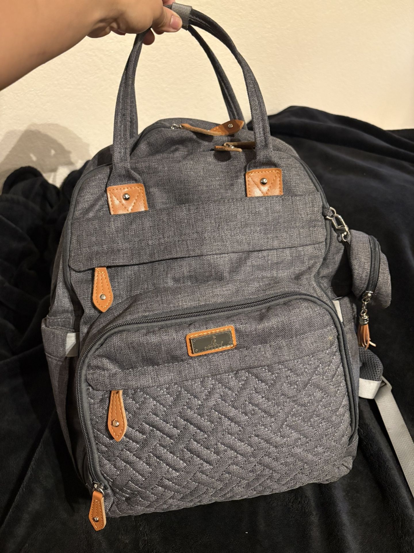 Diaper Bag (Babbleroo - Dark Gray) 